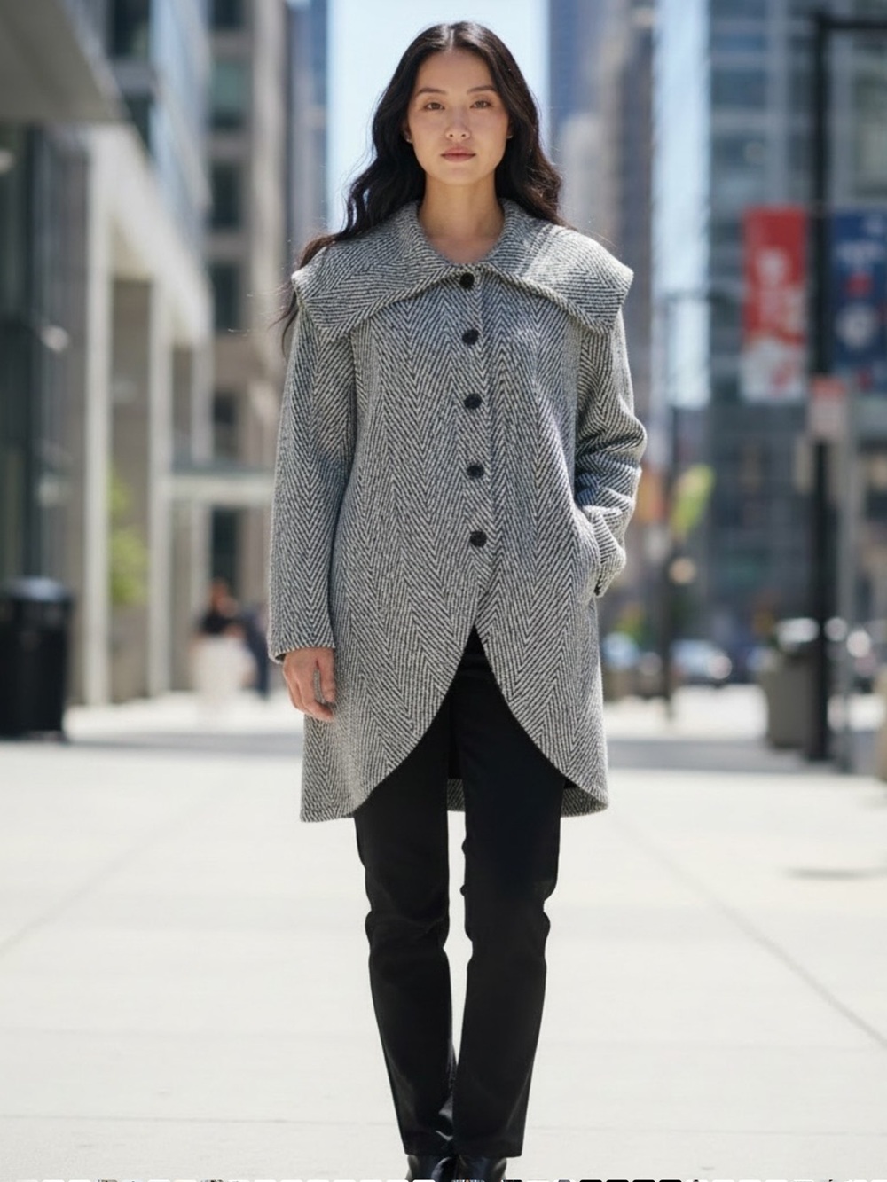Chloe Madison Herringbone Print Blazer/Jacket (DM)